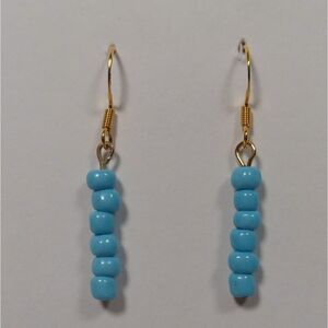 Blue beaded earrings